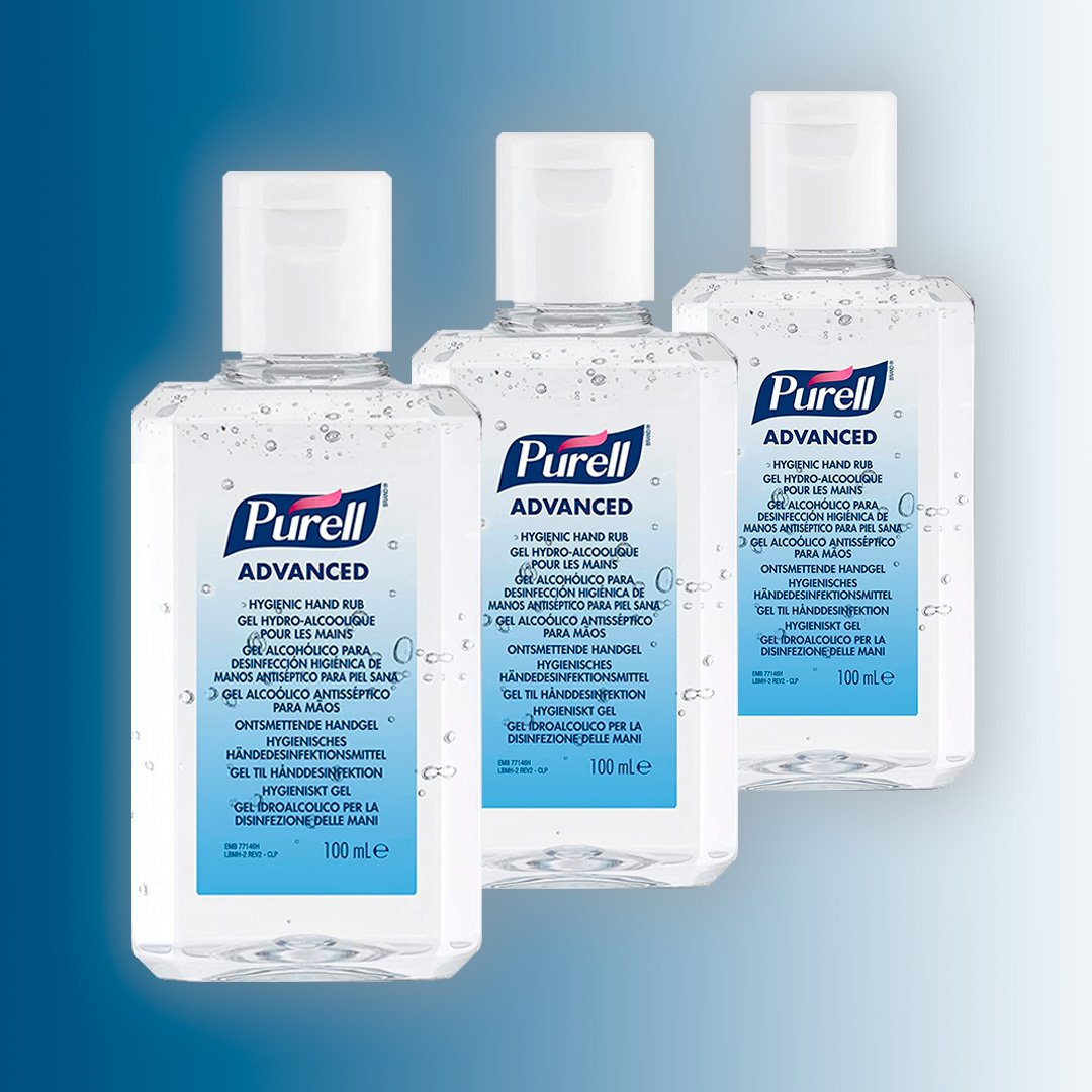 Gel Hidroalcoholico Purell Advanced Desinfectante de Manos 100ml. 24 Botellas.