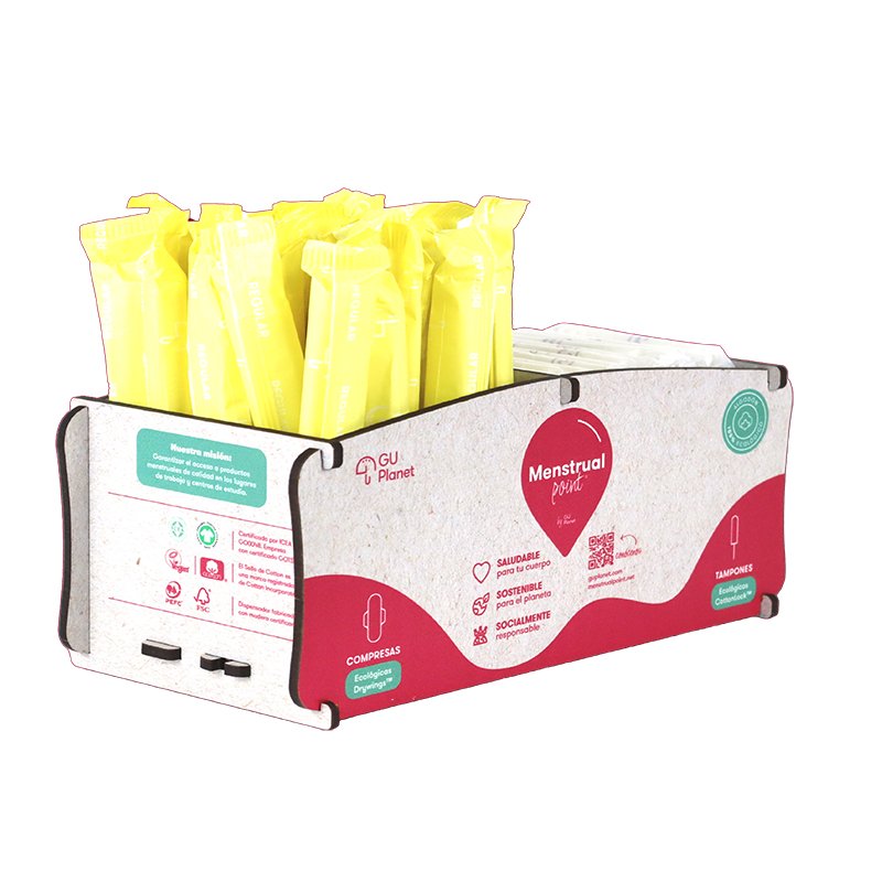 Dispensador Higiene Menstrual 25 Reglas 14 Compresas 36 Tampones con Aplicador