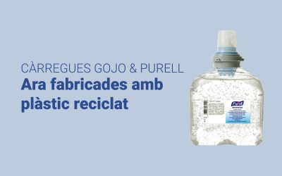 Les càrregues de sabó GOJO i d’anstisèptic Purell, ara fabricades amb plàstic reciclat
