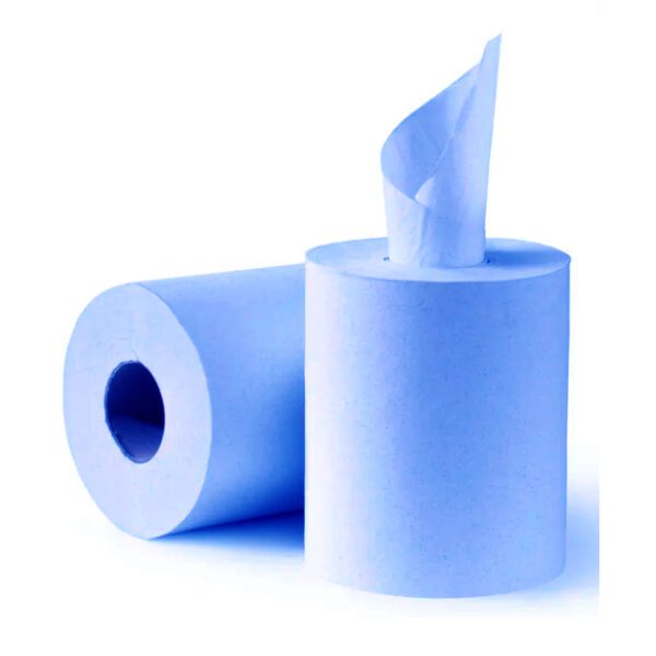 Bobina de papel autocorte azul